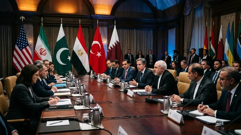 Breaking international news showing negotiators during MoU discussions in 2026