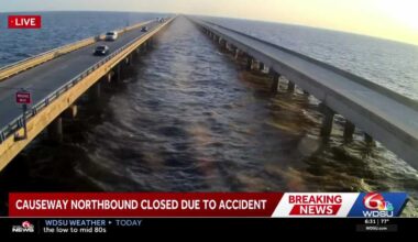 Causeway Northbound Closed Due to Accident