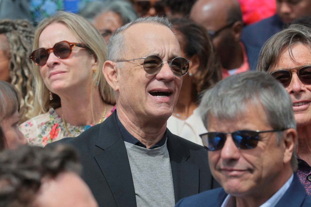 Tom Hanks at the dedication ceremony for the opening of the Obama Presidential Center in Chicago.