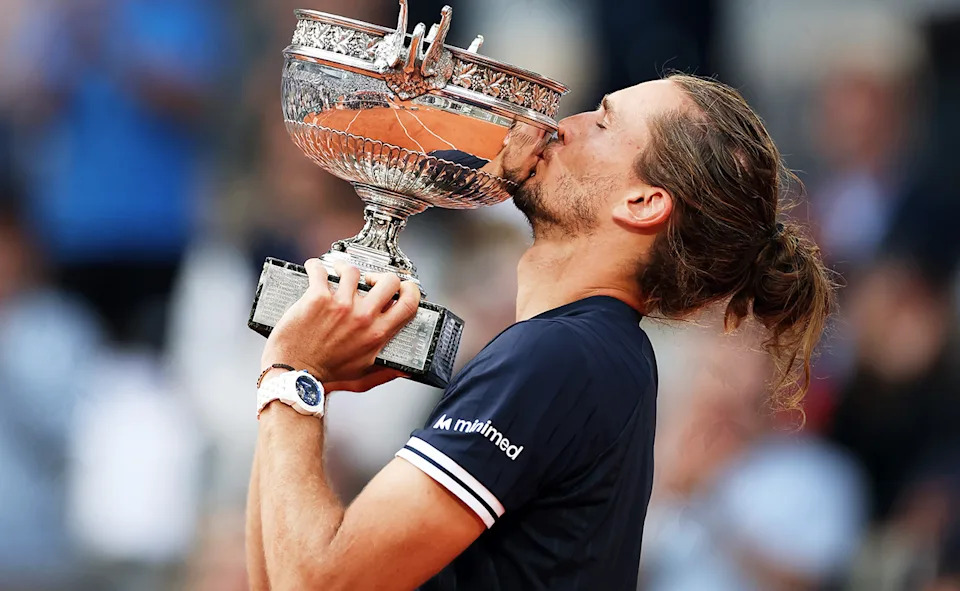 Alexander Zverev, pictured here kissing the French Open trophy after finally winning his first grand slam.