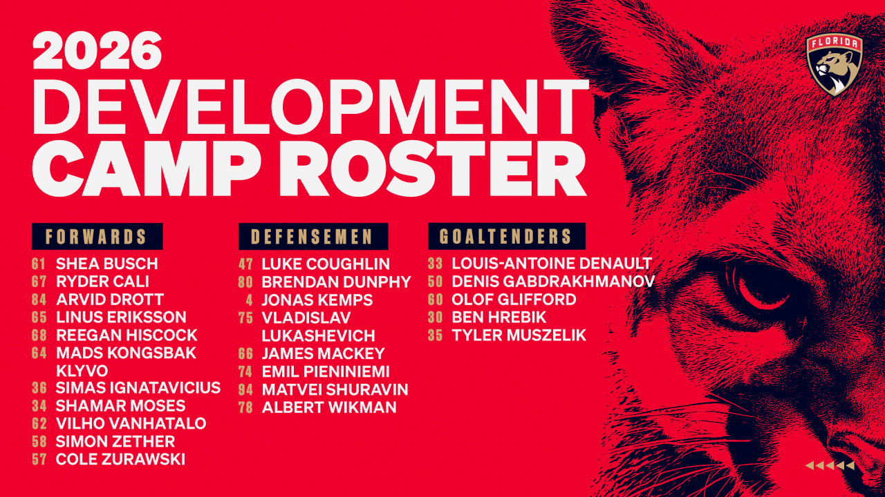 Florida Panthers Announce Roster and Schedule for 2026 Development Camp