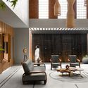 © Avesh Gaur Anthill House / Kaushal TaTiya Architects - Interior Photography, Living Room, Wood, Table, Chair