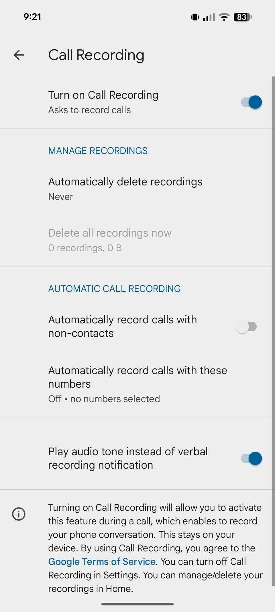 auto record calls on Pixel