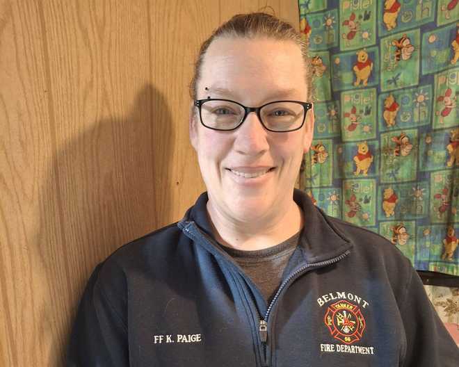 Katie Paige Maine firefighter injured in Searsmont lumber mill explosion Firefighter Katie Paige, a member of the Belmont and Northport fire departments in Maine, was injured in an explosion and fire at Robbins Lumber in Searsmont, Maine, on May 15, 2026.