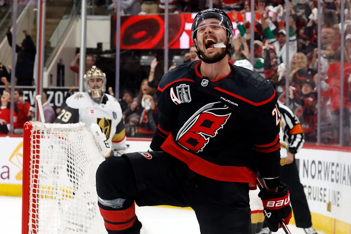 Stanley Cup Final: Hurricanes take Game 5 for 3-2 series lead over Golden Knights, scoring 2 power-play goals