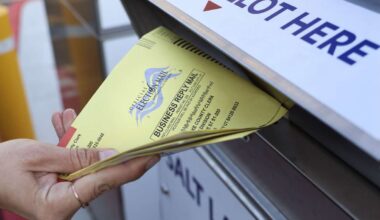 A ballot drop box at the Salt Lake County Government Center in Salt Lake City on Nov. 21, 2023. Few...