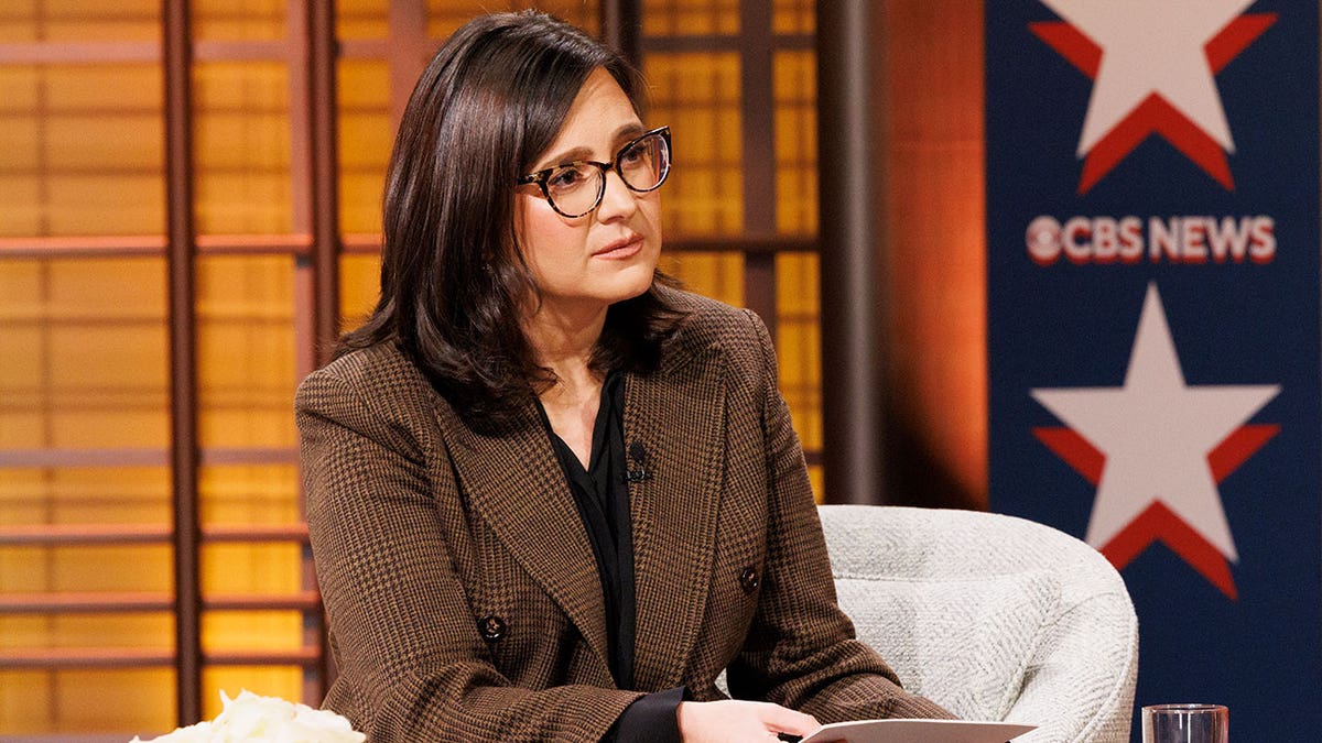 Bari Weiss wearing brown and black.