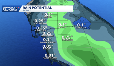 Saturday afternoon showers and storms bring more rain to the Gulf Coast