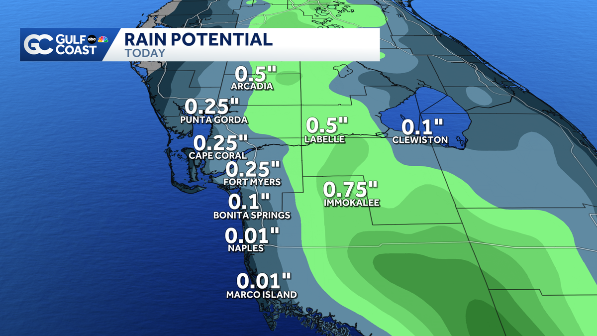 Saturday afternoon showers and storms bring more rain to the Gulf Coast