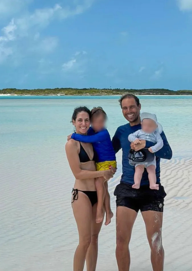 Rafael Nadal, his wife María Francisca Perelló and their children holiday in The Exhumas