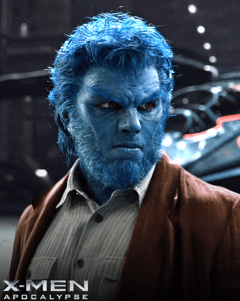 Nicholas Hoult as Beast in X-Men: Apocalypse.
