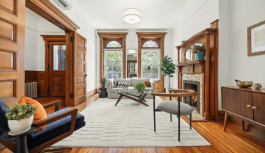bed stuy parlor with mantel, wood floor
