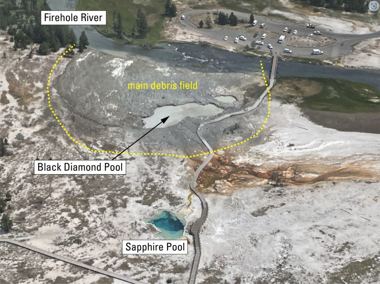 Biscuit Basin Aerial View Annotated