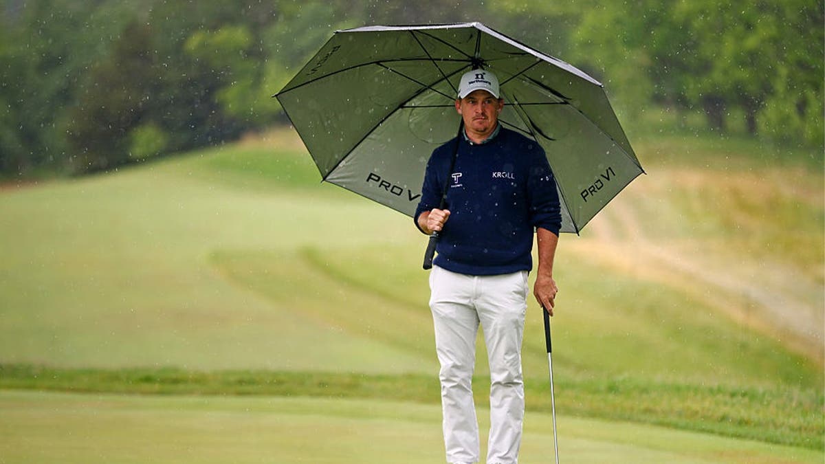 Bud Cauley of the United States prepares to putt