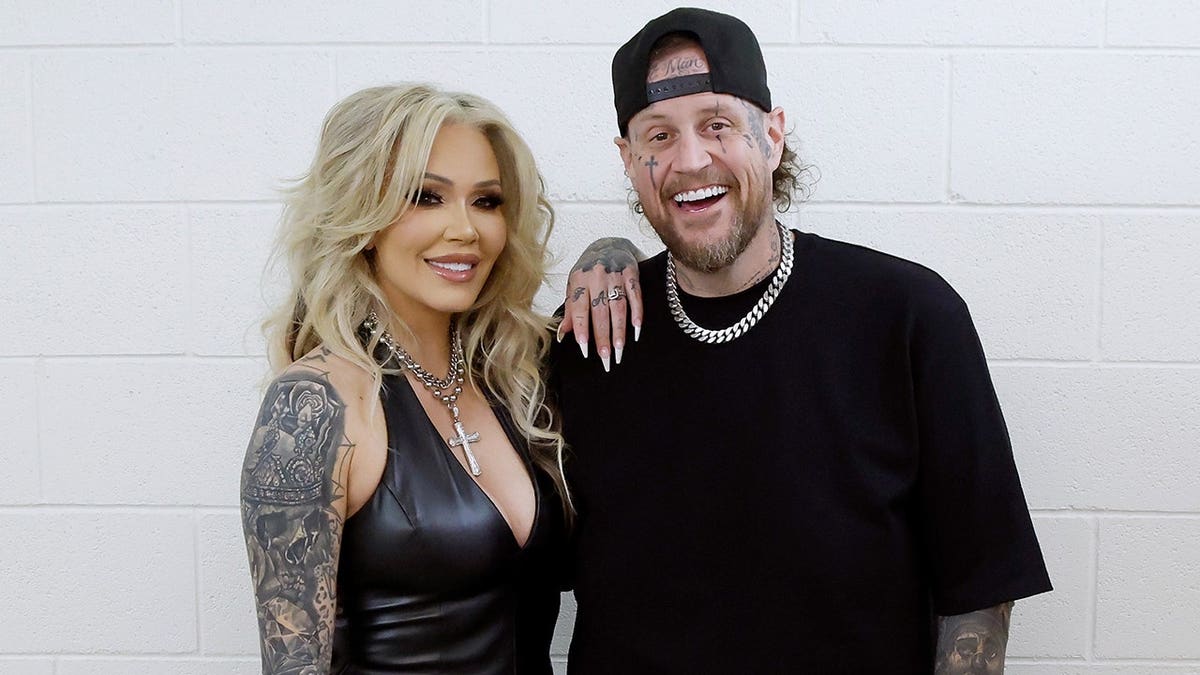 Bunnie XO and Jelly Roll at the "Stripped Down: Unfiltered and Unapologetic" book tour stop in Las Vegas in February 2026