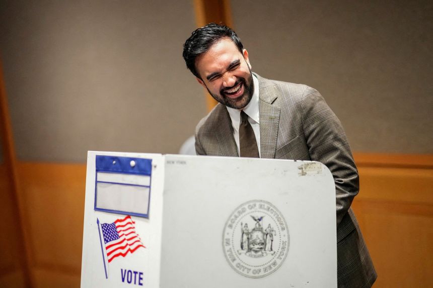 New York City Mayor Zohran Mamdani votes during early voting for the New York primary election at the Metropolitan Museum of Art in New York City, on Saturday.