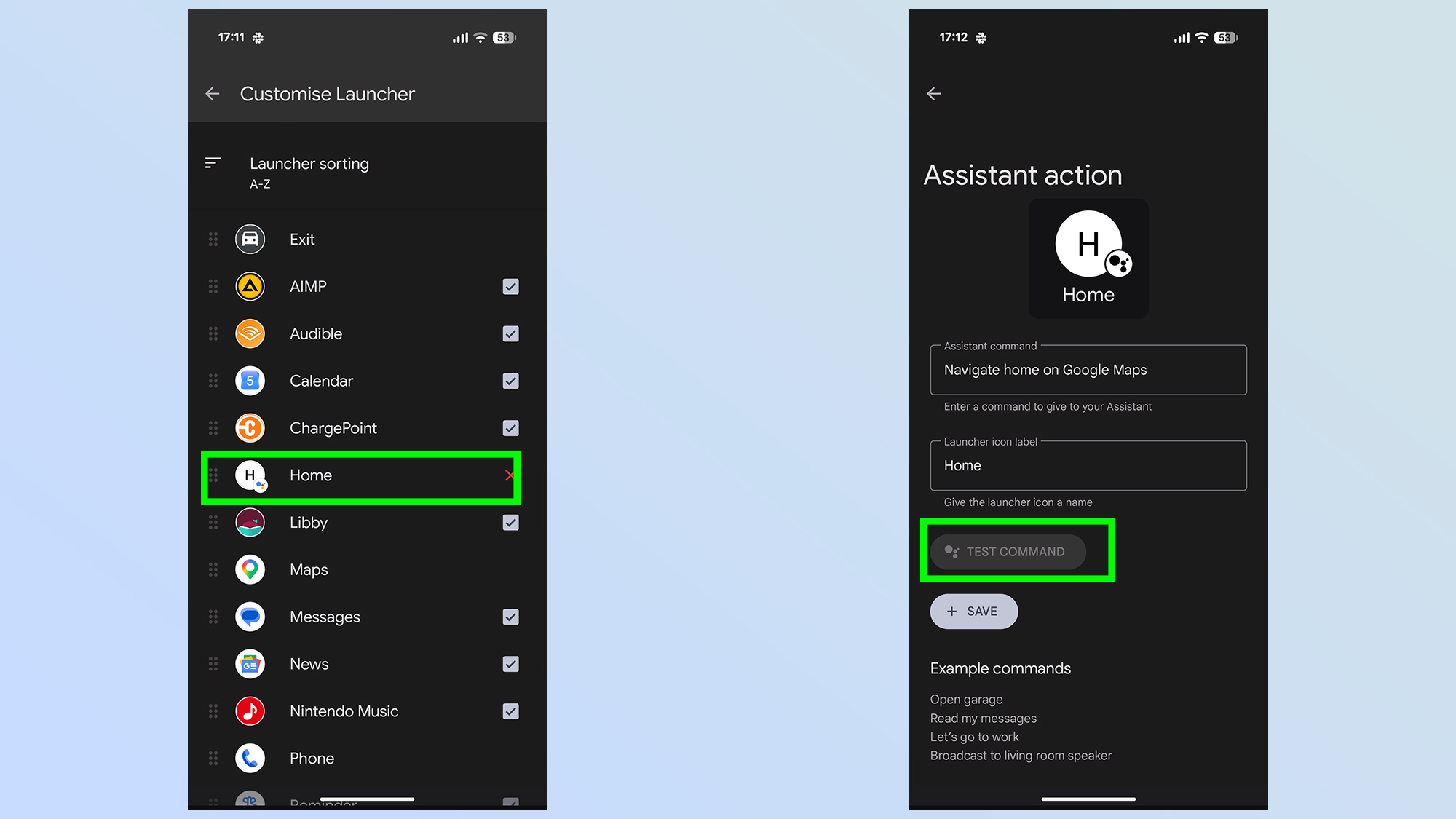 android auto custom shortcuts