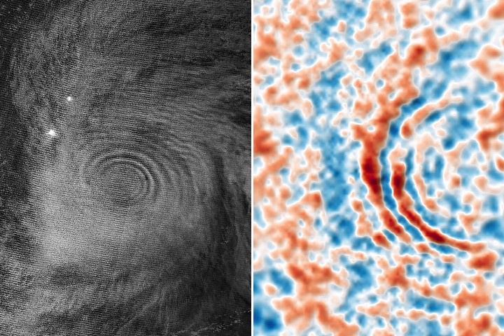 Gravity Waves From Super Typhoon Sinlaku