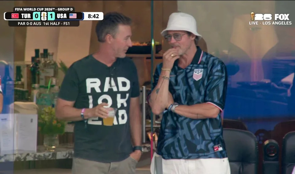 Brad Pitt and Ed Norton were spotted together at the SoFi stadium World Cup match on Thursday, leading to everyone making jokes about “Fight Club.” Fox Sports