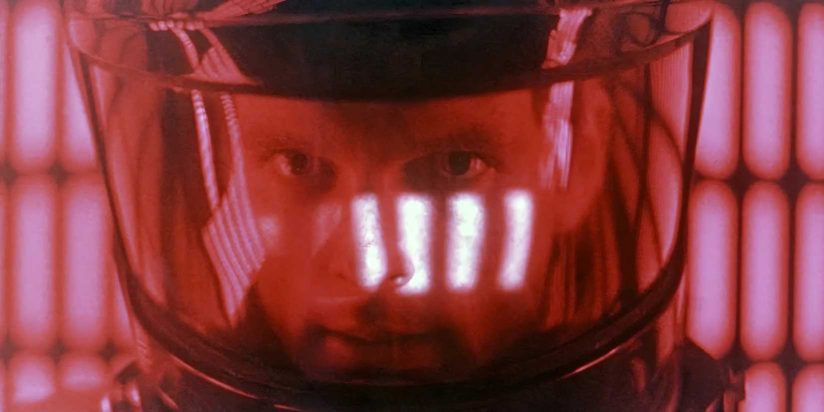 Closeup of Dave Bowman (Keir Dullea) deactivating HAL in 2001: A Space Odyssey.