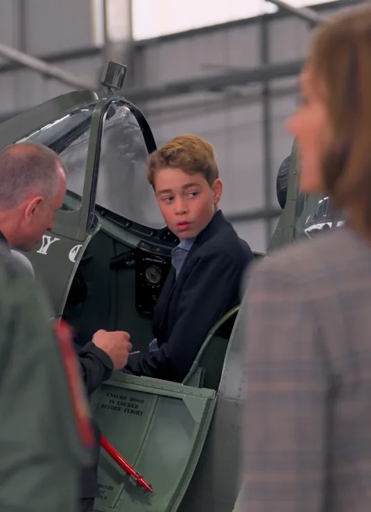 The future king, 12, joined his mum, 44, as they visited the RAF Coningsby in Lincolnshire
