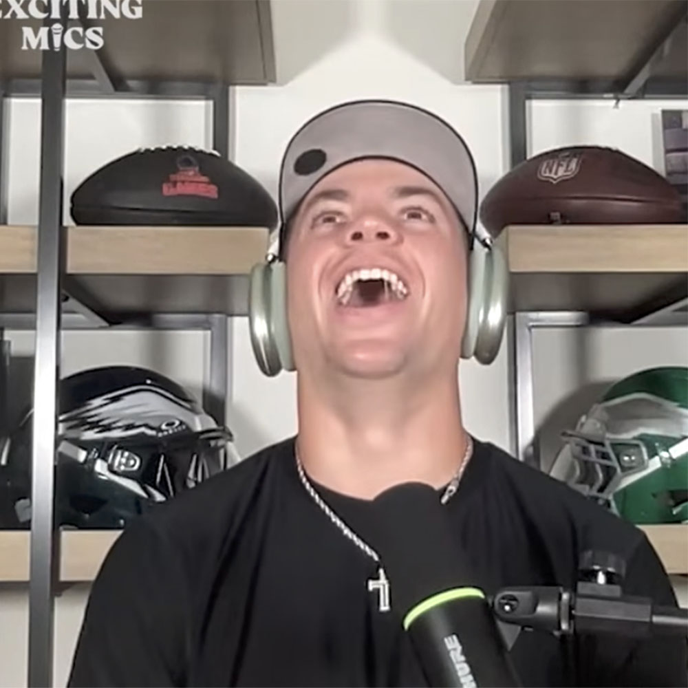 Eagles cornerback Cooper DeJean was blushing when a fan asked him if it's a conflict of interest that he's in a relationship with Abby Summers, a cheerleader for the Dallas Cowboys, during his "Exciting Mics" podcast on June 25, 2026.  