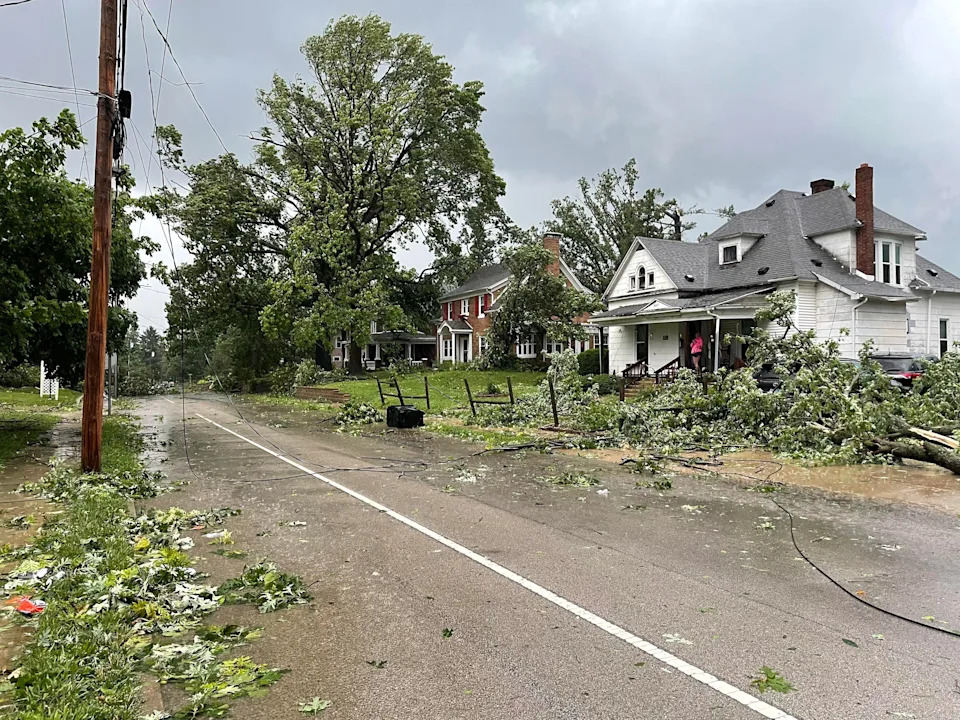 Damage after a tornado struck Charleston, Illinois, on June 17, 2026. / Credit: Cameron Craig