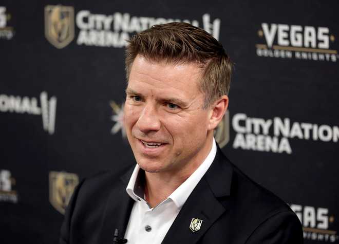 Vegas Golden Knights Introduce Ryan Craig LAS VEGAS, NEVADA - JUNE 18: Ryan Craig is introduced as the new head coach of the Vegas Golden Knights during a news conference at City National Arena on June 18, 2026 in Las Vegas, Nevada. (Photo by Ethan Miller/Getty Images)