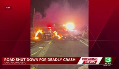 1 killed in major crash and vehicle fire in Modesto