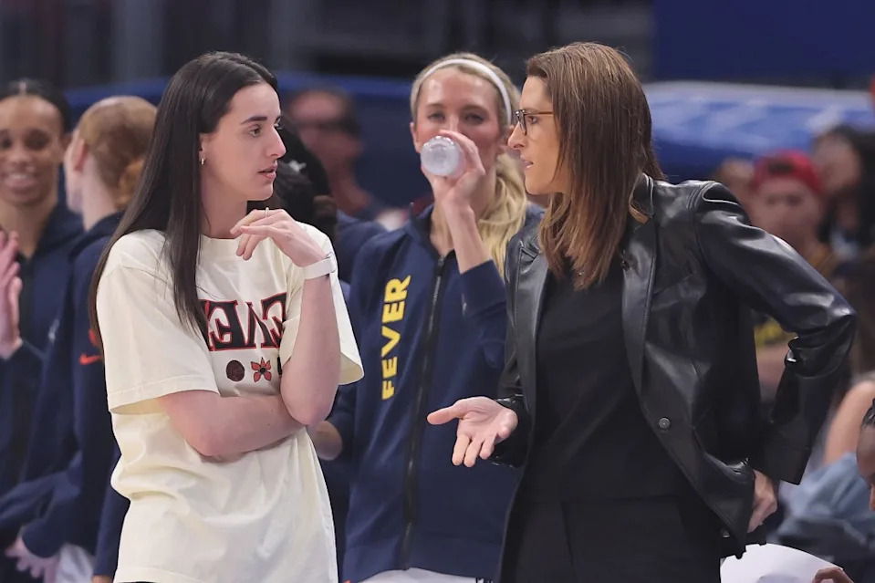 Indiana Fever star Caitlin Clark and head coach Stephanie White