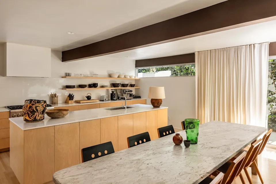 The open kitchen and dining area. Cameron Carothers