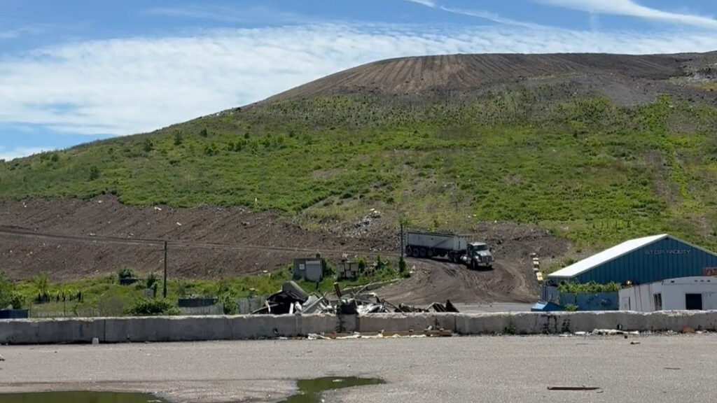 The 270-foot-tall Brookhaven landfill opened more than 50 years ago. Credit: Lauren Dalban/Inside Climate News