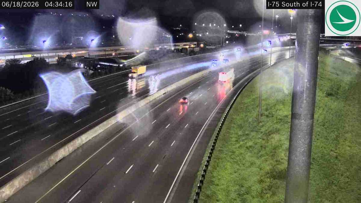 I-75 NB reopened at I-74 after flash flooding along the interstate caused hours-long closure