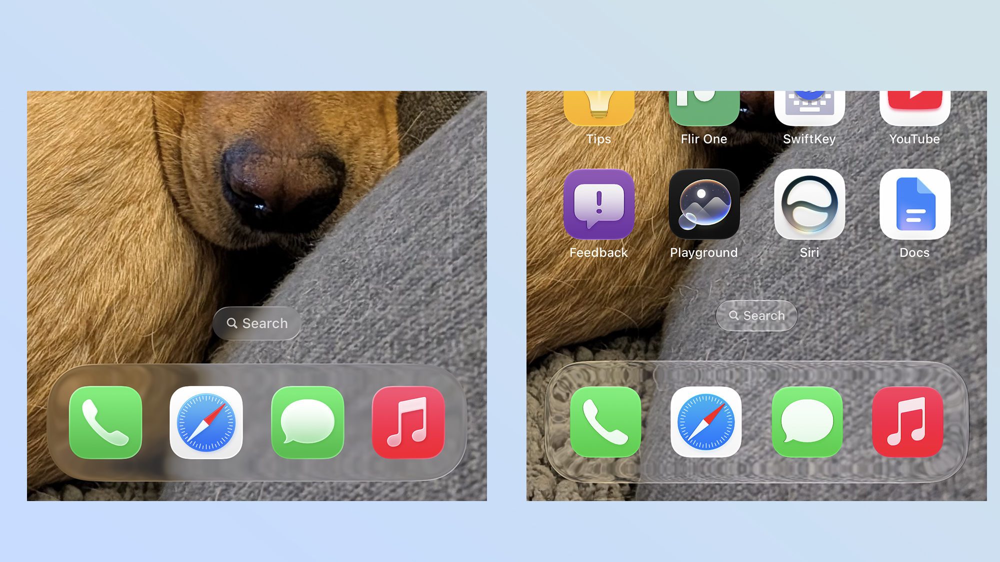 liquid glass comparison ios 27 vs ios 26