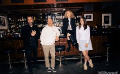 From left: Greg Gonzalez of Cigarettes After Sex, Tim Putnam, Blondshell, and Zena White photographed on April 9, 2026 at Sunset Marquis in Los Angeles.