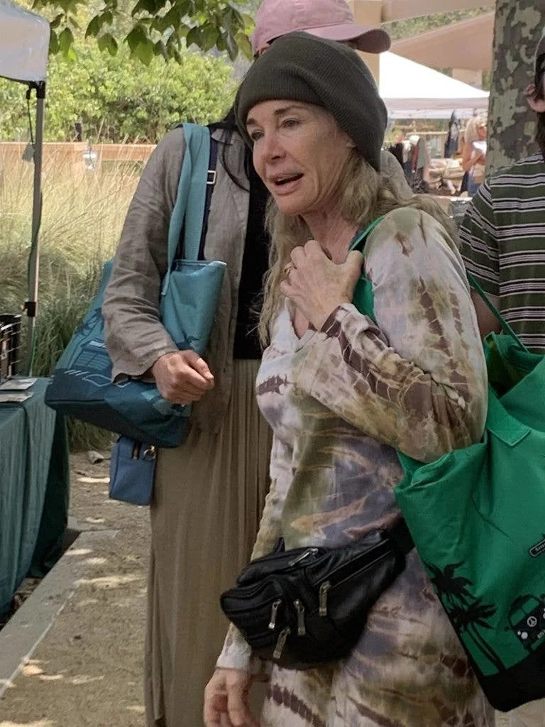 Mary Crosby is seen shopping at the Malibu Farmer's Market