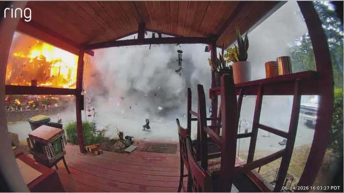 View of the explosion from a Ring camera
