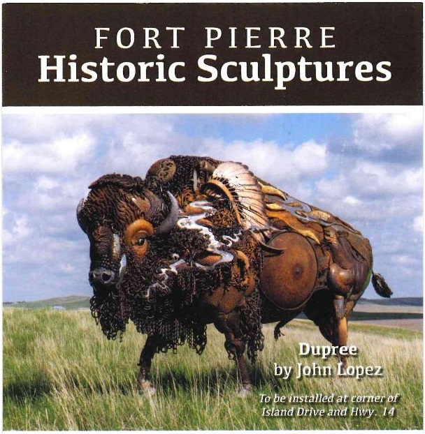 Fort Pierre accepts gifts of two historic sculptures for Tatanka Trail, Waldron Bridge Plaza areas; More sculptures in the works