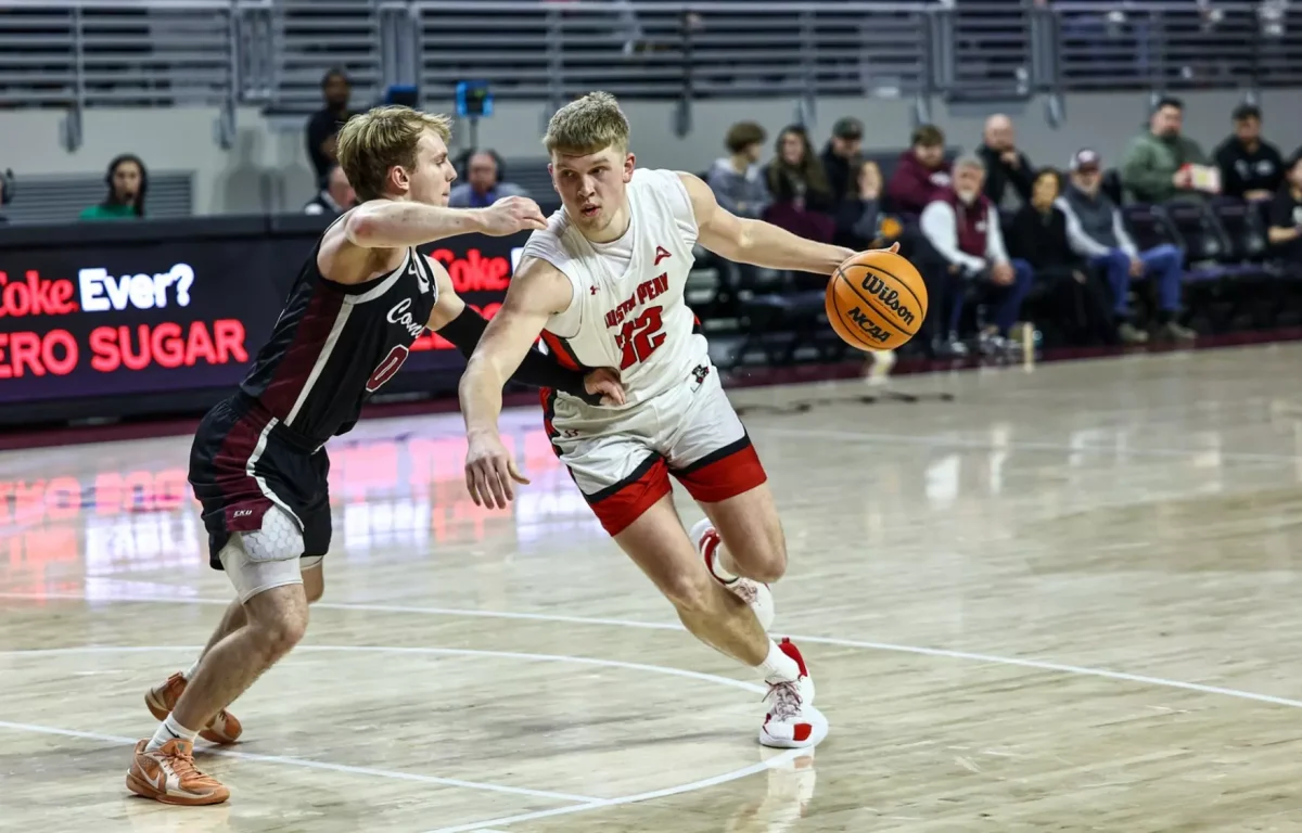 Austin Peay's basketball team defeated Eastern Kentucky, Jan. 28, 2026, at Baptist Health Arena in Richmond, Kentucky. (Alex Allard, APSU Athletics)