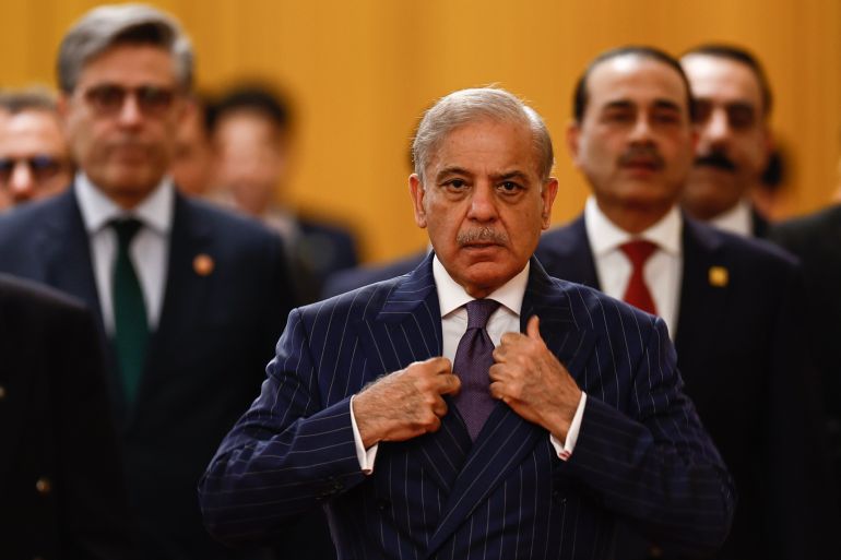 BEIJING, CHINA - MAY 25: Pakistan's Prime Minister Shehbaz Sharif arrives for a meeting with Chinese President Xi Jinping at the Great Hall of the People on May 25, 2026 in Beijing, China. (Photo by Tingshu Wang - Pool/Getty Images)
