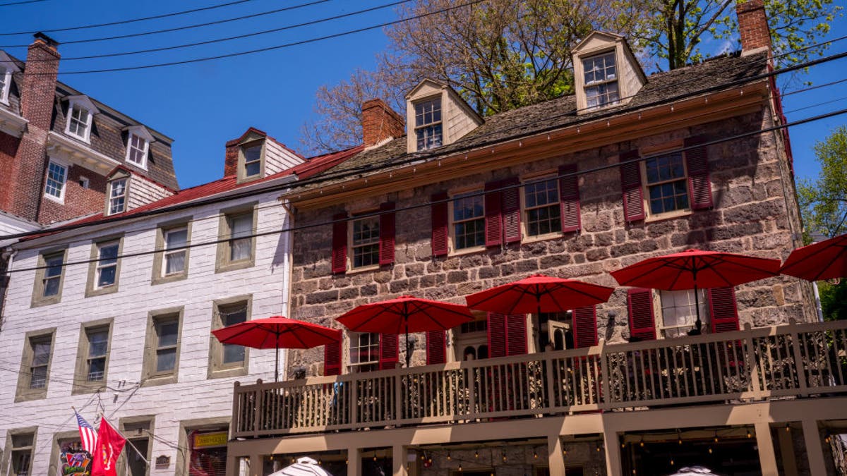 UNITED STATES - 2023/05/06: Houses on Main Street in Ellicott City, a historic town in Howard County, Maryland, United States of America. (Photo by Wolfgang Kaehler/LightRocket via Getty Images)