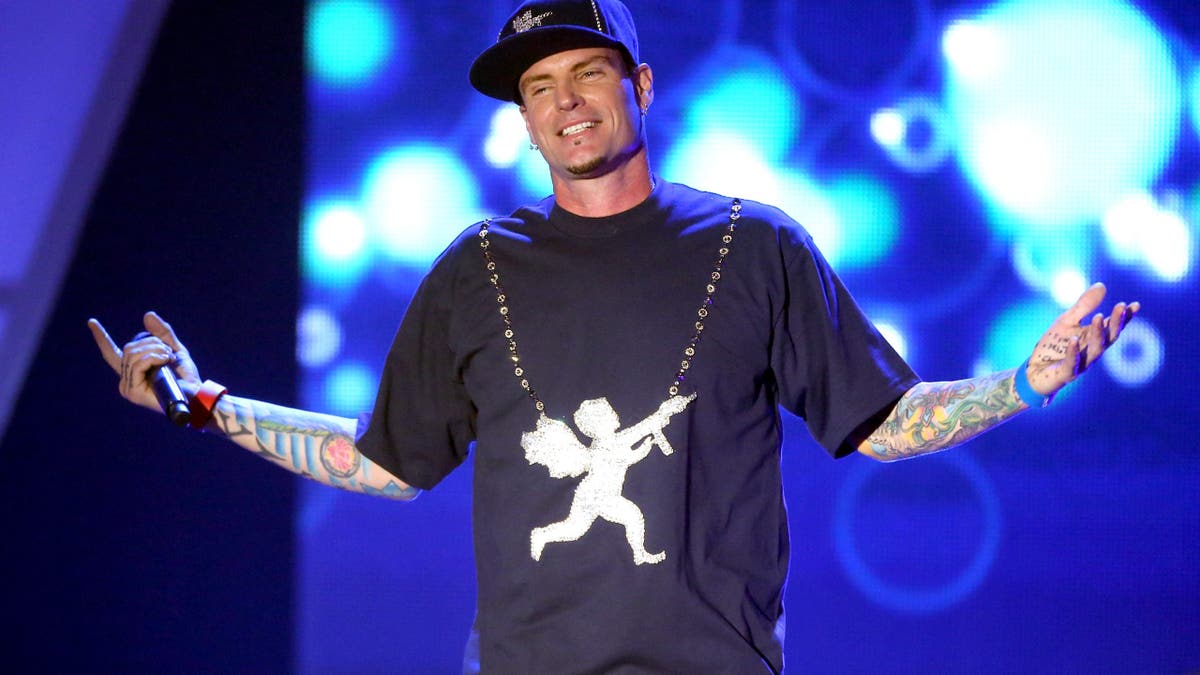 Recording artist Vanilla Ice performing onstage at the Hollywood Palladium