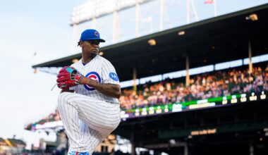 Cubs pitcher Edward Cabrera carted off the field with a left leg injury