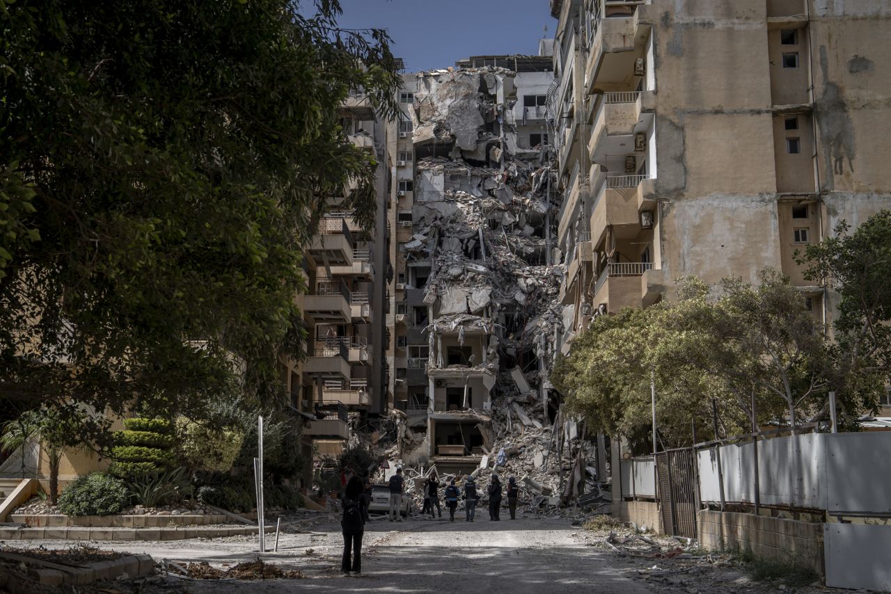 Aftermath of an Israeli airstrike is seen in Tyre, Lebanon, on May 29.