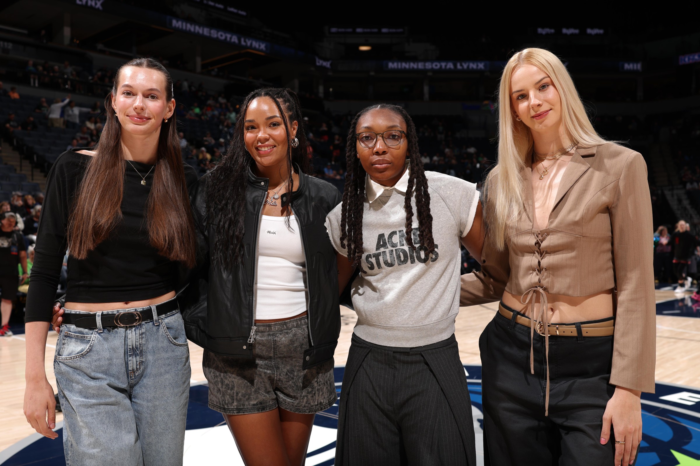 MINNEAPOLIS, MN - JUNE 15: Emma Cechova #22, Napheesa Collier #24, Liatu King #2, and Dorka Juhasz #14 of the Minnesota Lynx poses for a photo before the game against the Portland Fire during the 2026 Commissioner’s Cup on June 15, 2026 at Target Center in Minneapolis, Minnesota. NOTE TO USER: User expressly acknowledges and agrees that, by downloading and or using this Photograph, user is consenting to the terms and conditions of the Getty Images License Agreement. Mandatory Copyright Notice: Copyright 2026 NBAE (Photo by David Sherman/NBAE via Getty Images)