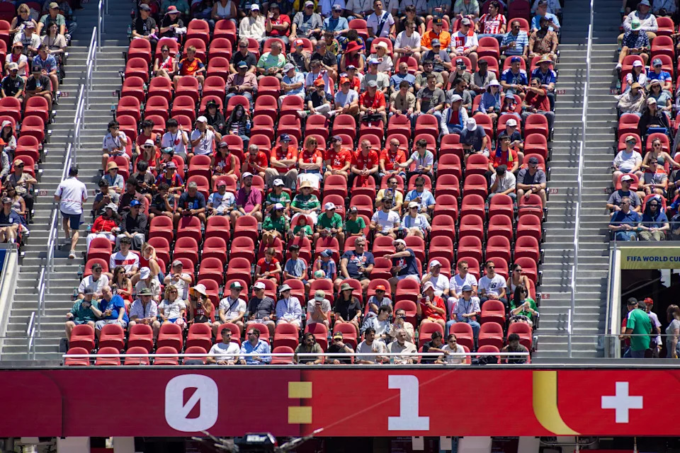 Empty seats are seen during the FIFA World Cup 2026 match between Qatar and Switzerland near San Francisco on June 13.