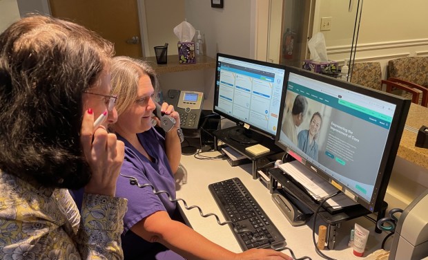Dr Mariam Hakeem-Zargar, left, an orthopedic surgeon in Torrington, an independent doctor working in a small office, said dealing with claim denials and prior authorizations is now taking up 20 to 30% of her staff's time.(submitted)