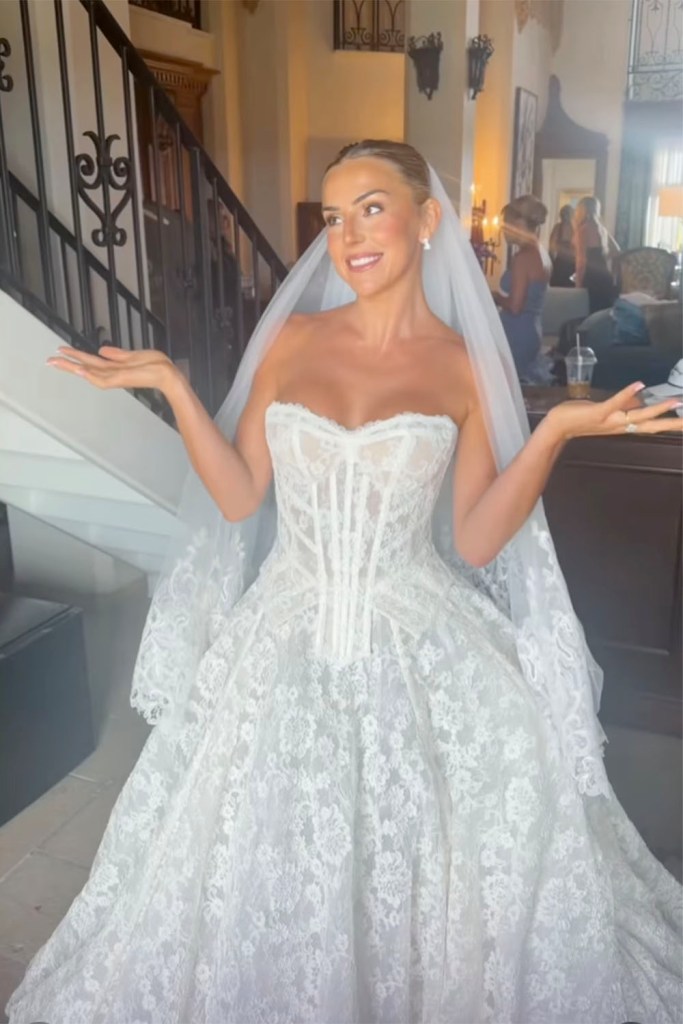 Haley Cavinder on her wedding day in Miami.  