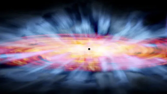 An illustration showing a quasar.