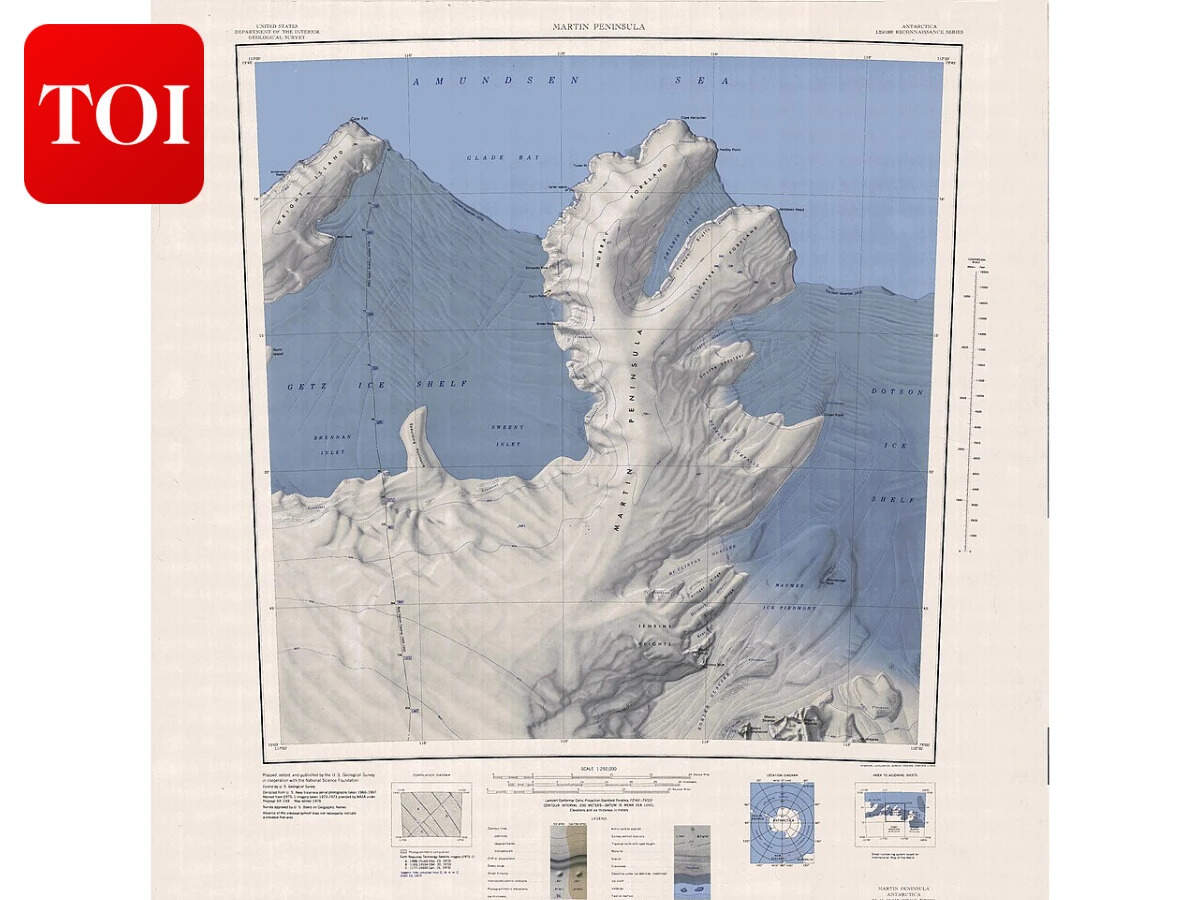 Image of topographic reconnaissance map of the Martin Peninsula area in Antarctica